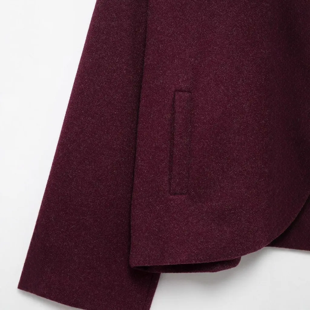 

Fall New Style Loose Casual Lapel Single Button Short Length Woolen Coat Elegant European And American Women's Fashion