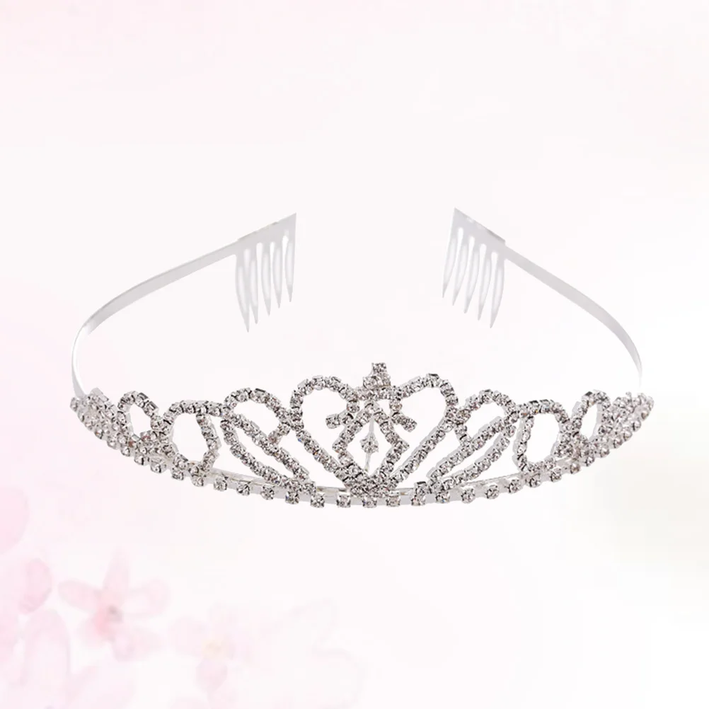 

Elegant Love Heart Bridal Crown Crystal Tiara for Weddings Engagements Party Hair Jewelry Bridal Crown Wedding Tiara