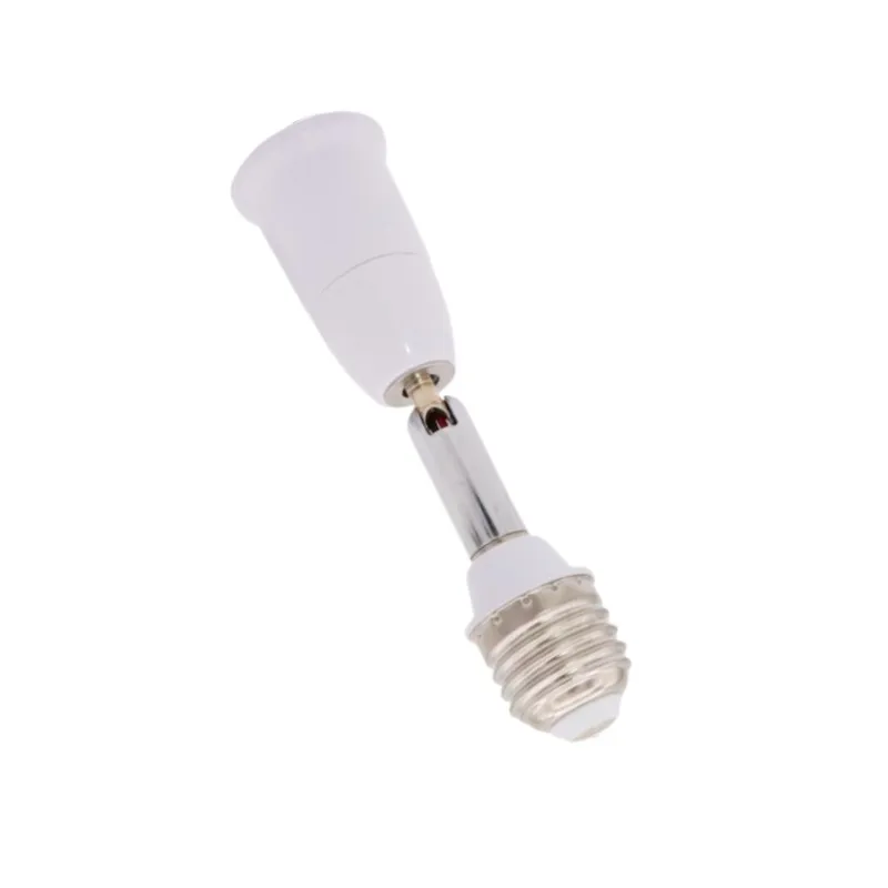 Universal E27 to E27 Lengthened Lamp Base 180 degree Rotation Tube LED Light Bulb Extension Lamp Holder Head Conversion Socket