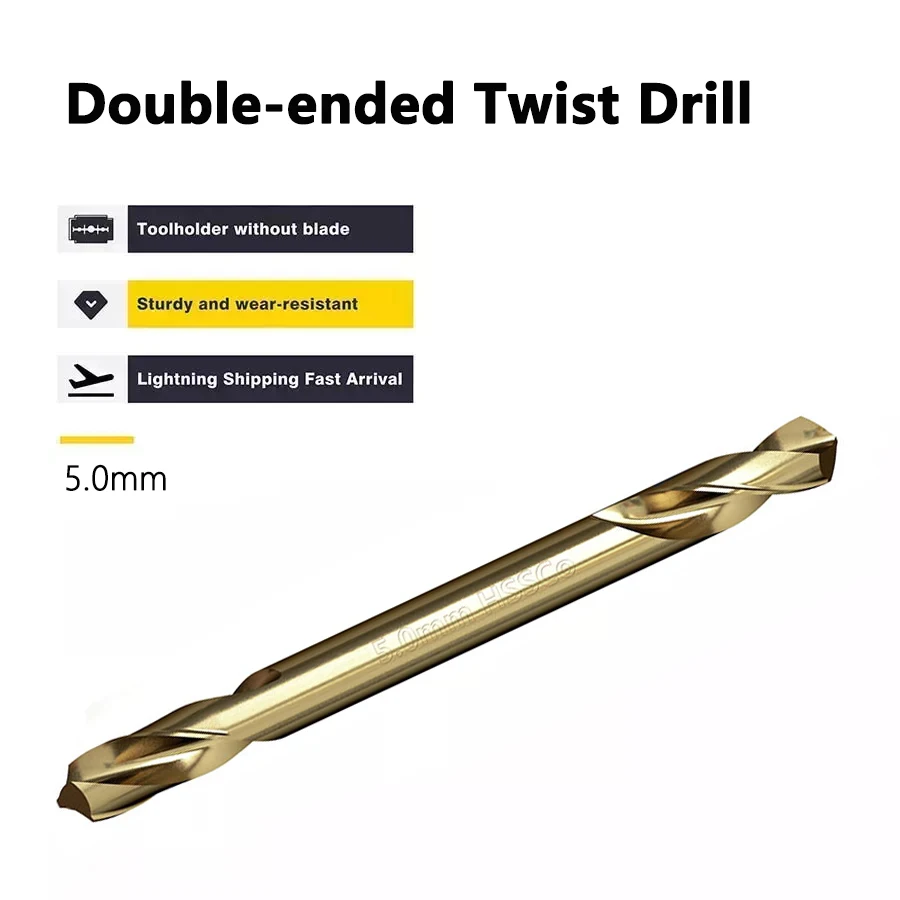 

Cobalt-containing High Speed Steel Double-head Twist DrillBit Stainless Steel Special High-hardness Punching Hand Electric Drill