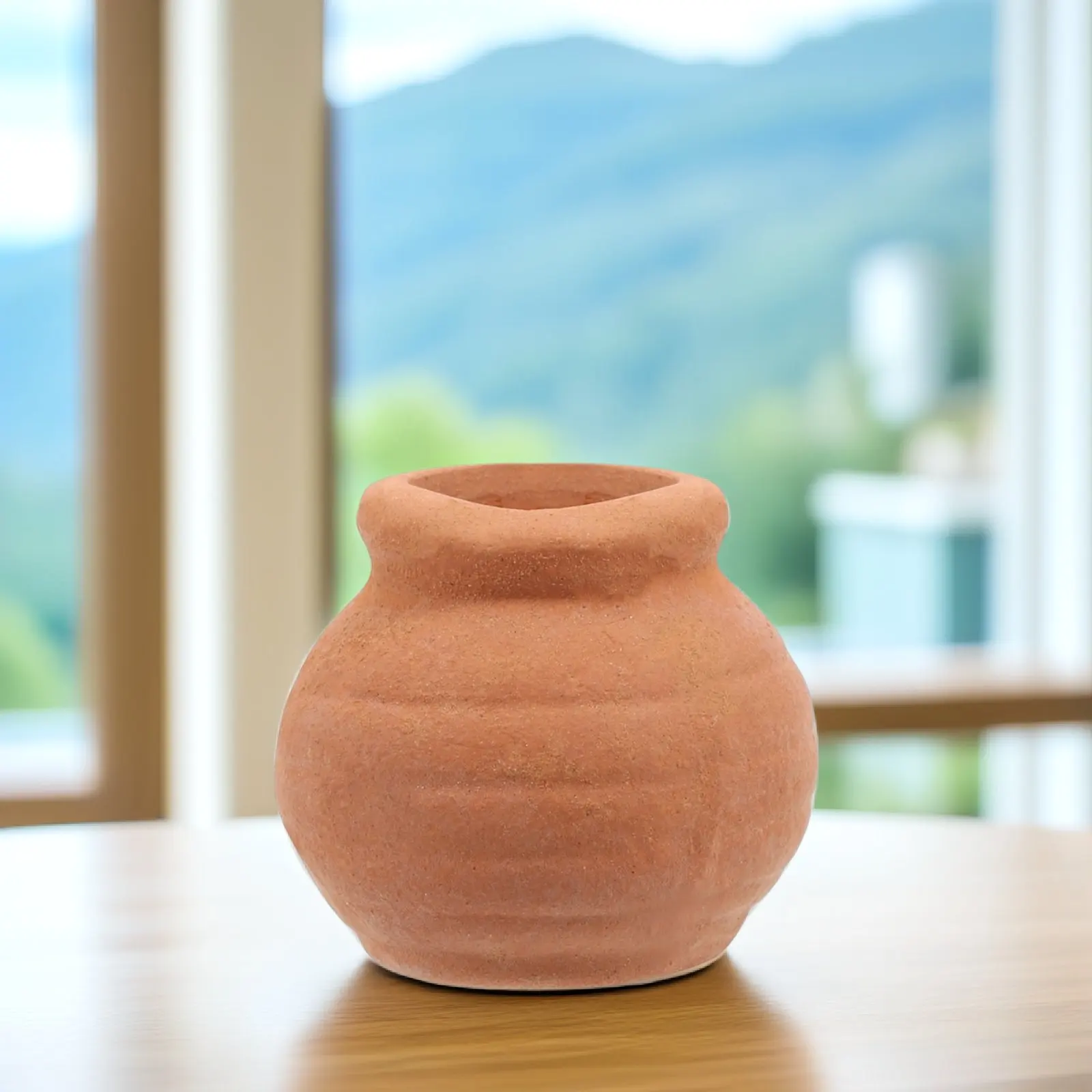 4Pcs Mini Terracotta Succulent Pots Compact Ceramic Planters for Small Spaces Easy Clean Round Design Home Office Decor