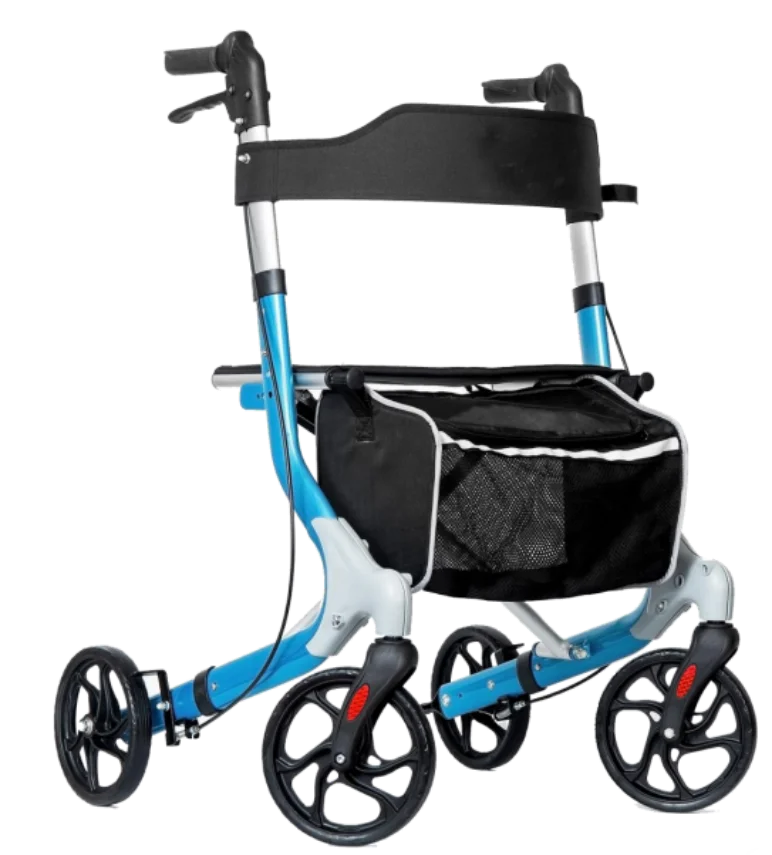 Walking Aids Aluminium Ultralight Folding Rollator Portable Chair for Disabled