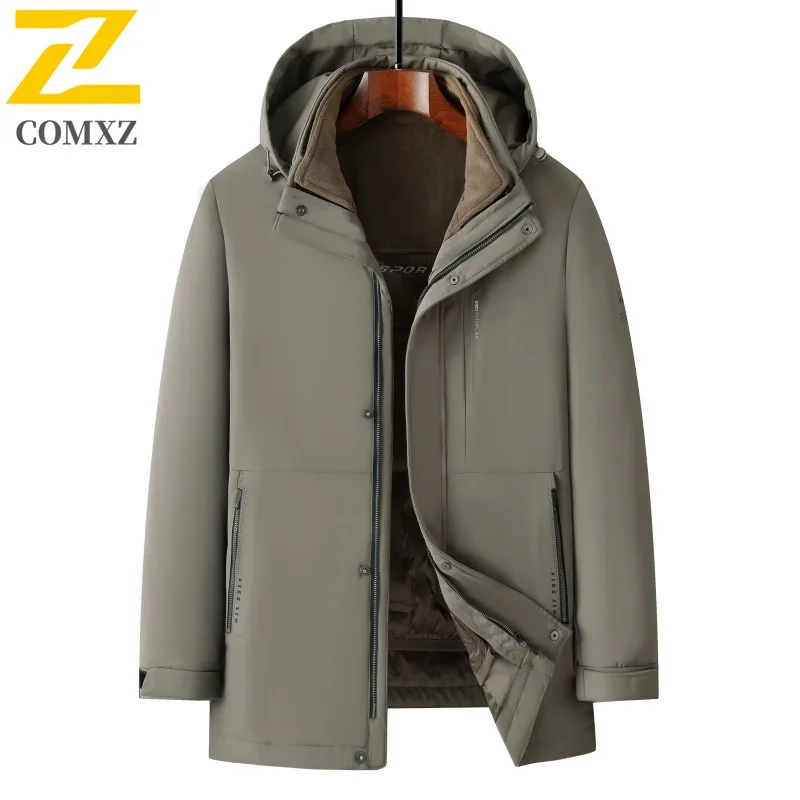 2025 New Winter Down Jacket Men's Trendy Luxury Detachable Liner Warm 90% White Duck Down Parka Casual Cold-proof Puffer Coat