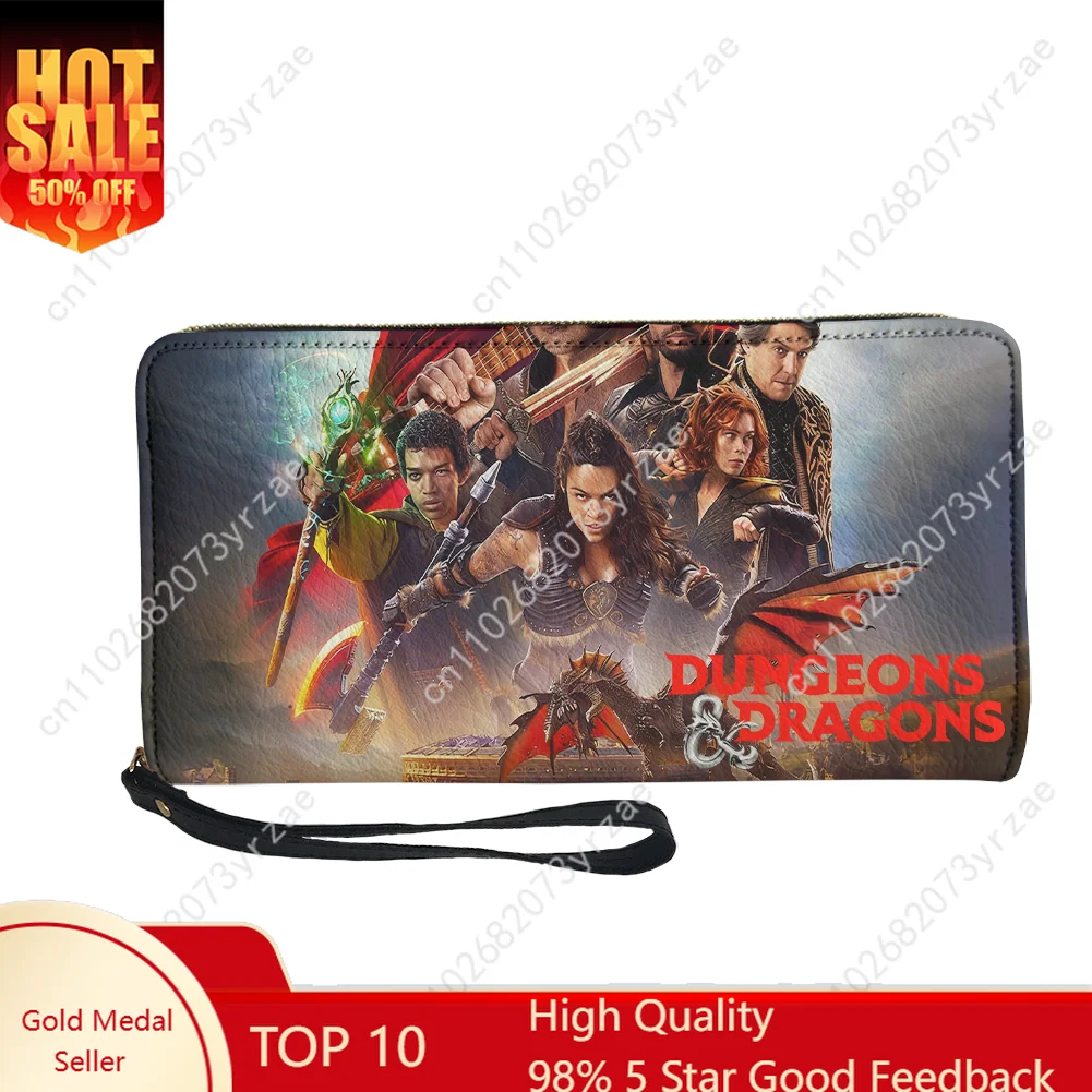 

Dungeons Dragons Wallet Mens Womens Teenagers Long Zipper Wallet Double Print Commuter Personalized Photo Custom Made Purses