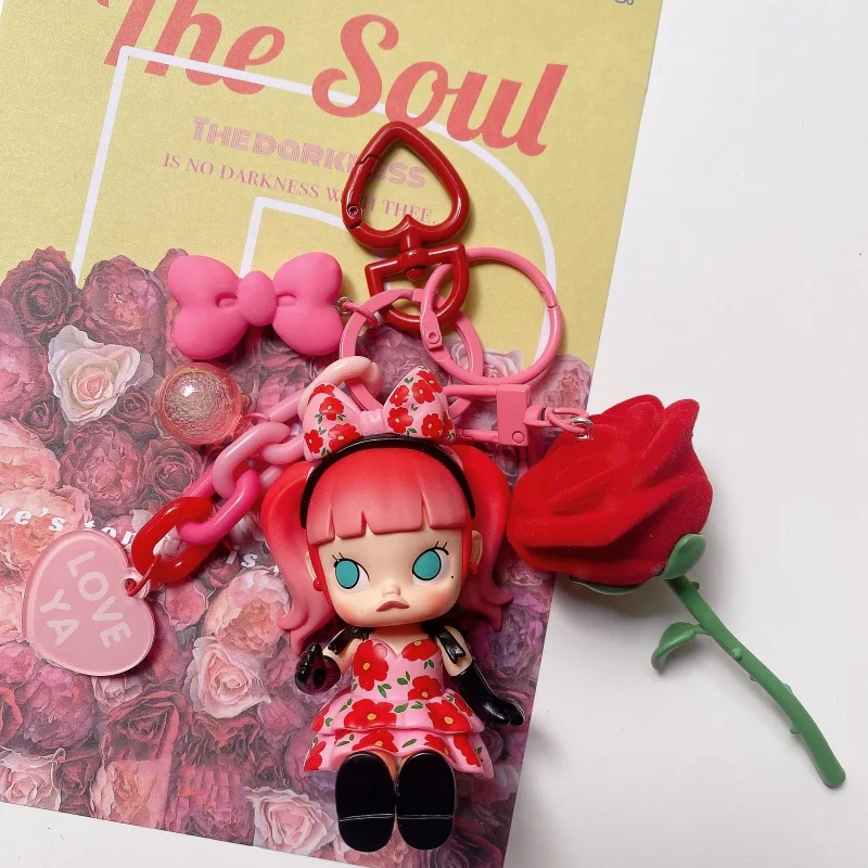 New Molly Red Rose Little Devil Cartoon Car Keychain Cute Bag Hangings Bag Pedant Accessories Kawaii Girls Birthday/Xmas Gifts、