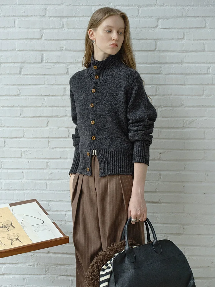 Faionable Long Sve Camere Maglieria da donna Allentata Casual Confortevole Morbido maglione invernale Design con bottoni Sle coreano