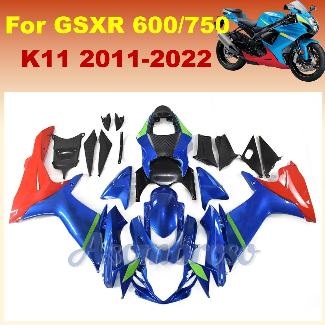 Fairing kit Fit for Suzuki 2011-2020 GSXR600 GSXR750 19 18 17 16 12 13 15 GSXR 600 750 K11 Blue Red Motou Body Shell