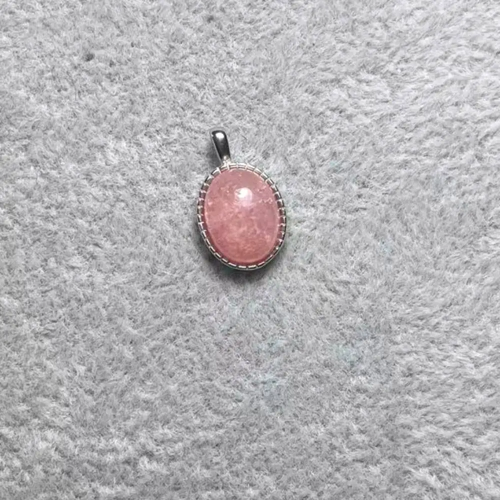 

2pendants 925 sterling silver AKAC natural rhodochrosite approx7*9mm pendant