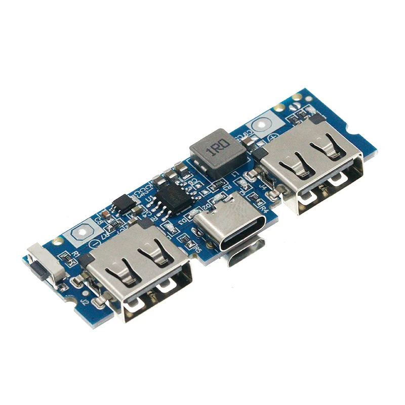 Dual USB Tipo-C Porta de Carregamento, Power Board, Módulo Booster, Fonte de Alimentação Móvel, DIY Motherboard, 5V, 2.4A