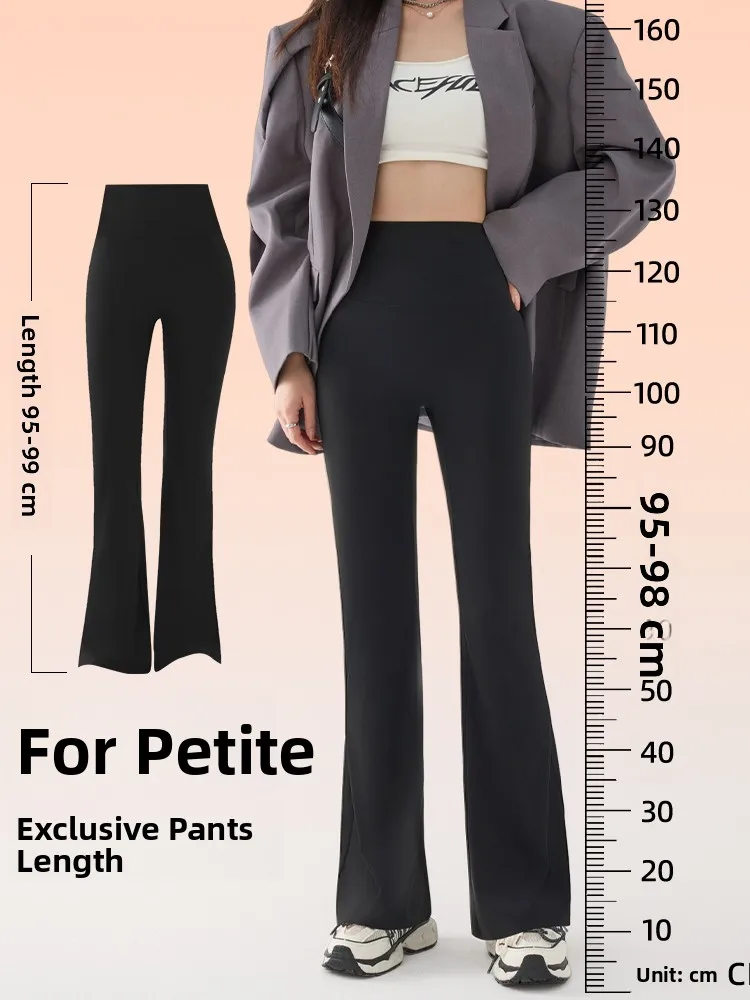 Pantalones de yoga de piel de arca con forro de Fce de cintura alta Bell Bot No pantalones largos cálidos y visibles para Otoño Invierno