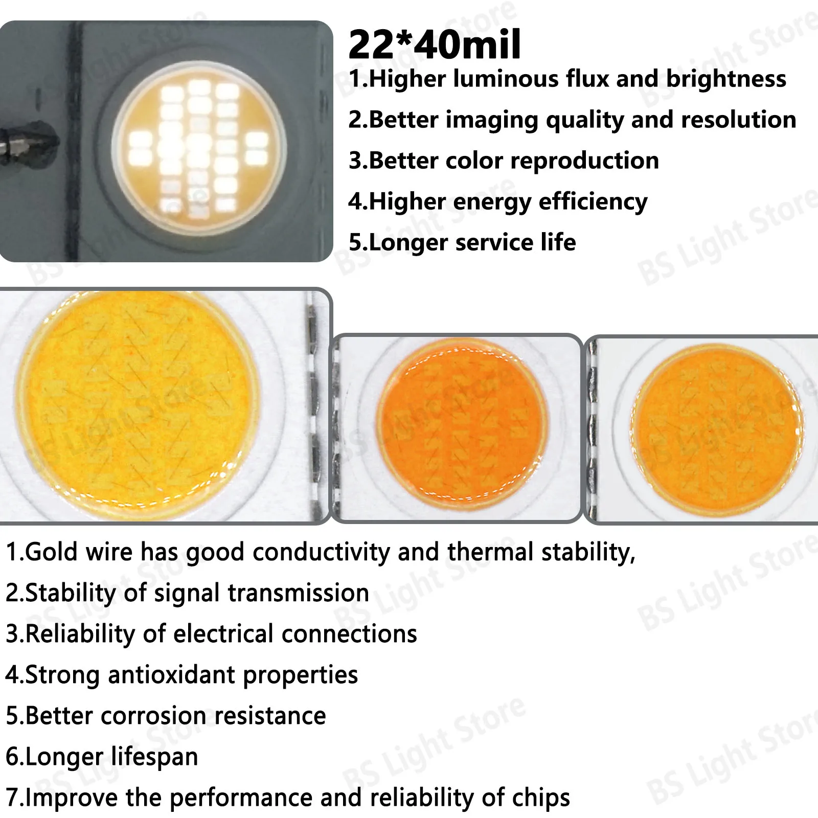 SMD LED 7-10W DC36-39V 250-300mA 22*40mil Warm White3000K Neutral 4000K White 6500k For Home Shopping Mall Lighting Accessories