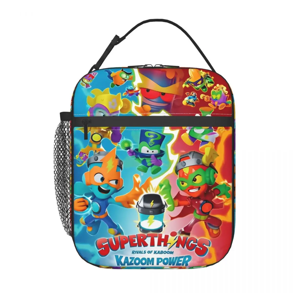 SuperThings Cartoon Insulated Lunch Bags Large Kazoom Power Kindergarten Reusable Thermal Bag Lunch Box Tote Picnic Men Women