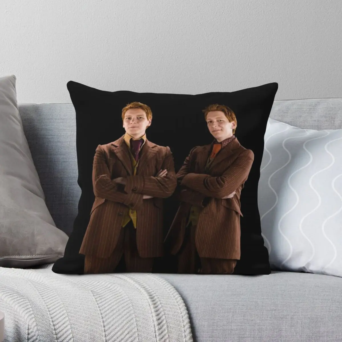 Fred And George Weasley Square Pillowcase Polyester Linen Velvet Creative Zip Decorative Pillow Case Home Cushion Cover 45x45