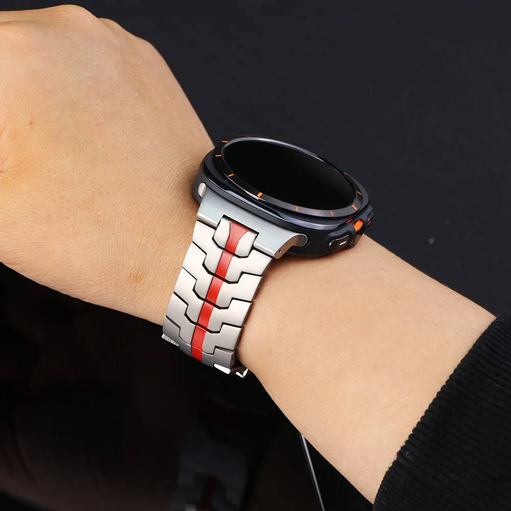 حزام التيتانيوم لساعة سامسونج جالاكسي الترا 2025 2024 سوار معدني فاخر لسامسونج جالاكسي الترا 47 مللي متر لا فجوات كوريا #6