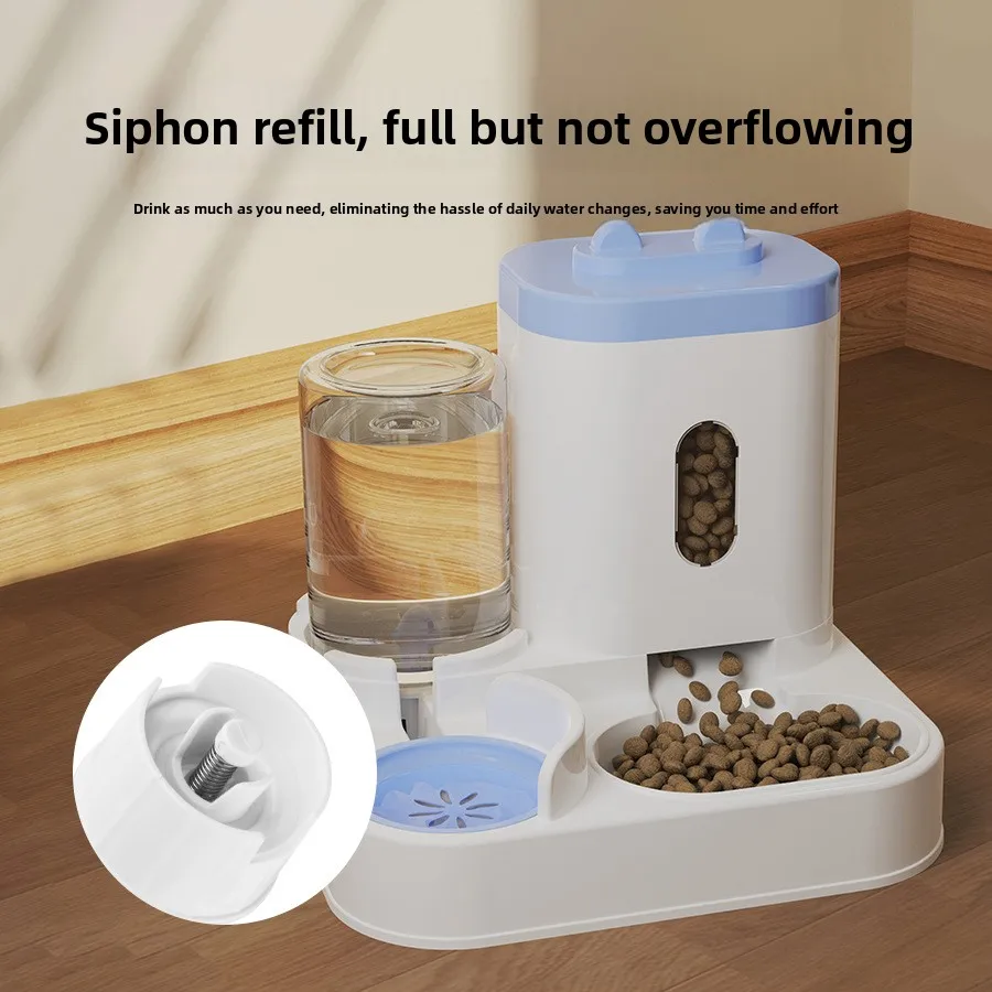 ZZ-Cat Feeder Dog Food Bowl Auto Water Supply Fountain Large Capacity Pet Food Storage Dispenser Kitten Puppy Accessories gallery 4