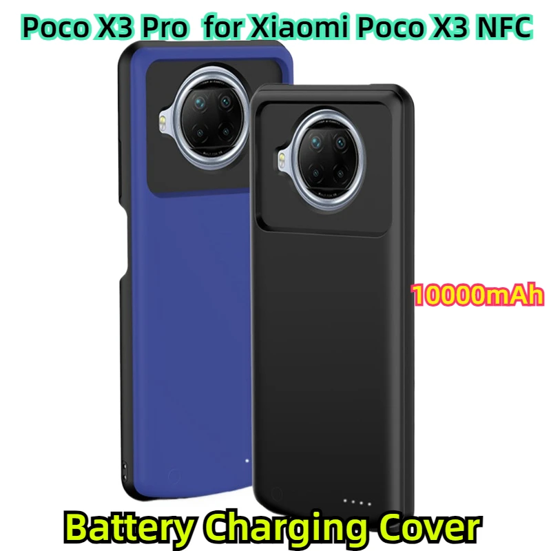 External Smart Battery Charger Case Portable Power Bank Shockproof Battery Charging Cover Poco X3 Pro  for Xiaomi Poco X3 NFC