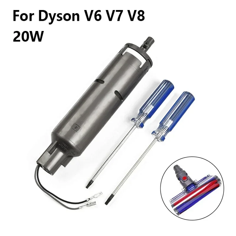 YTOM 20W Motor Soft Roller Head for Dyson V6 V7 V8 Brushbar Motor Assembly 966792 966792-02 Vacuum Cleaner Replacement Accessori