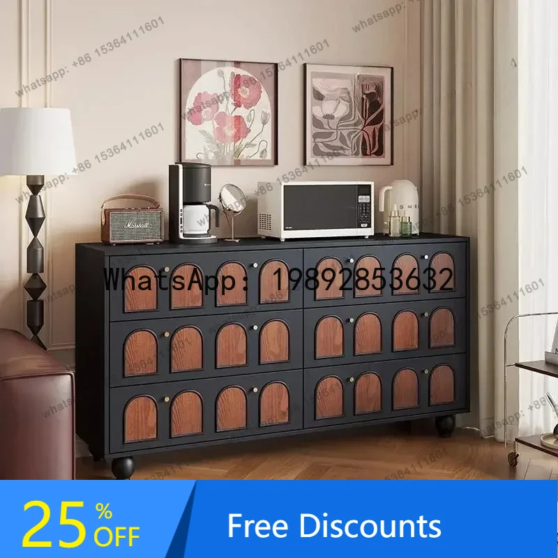 

Medieval entrance cabinet, bedroom TV cabinet, French five or six bucket storage cabinet
