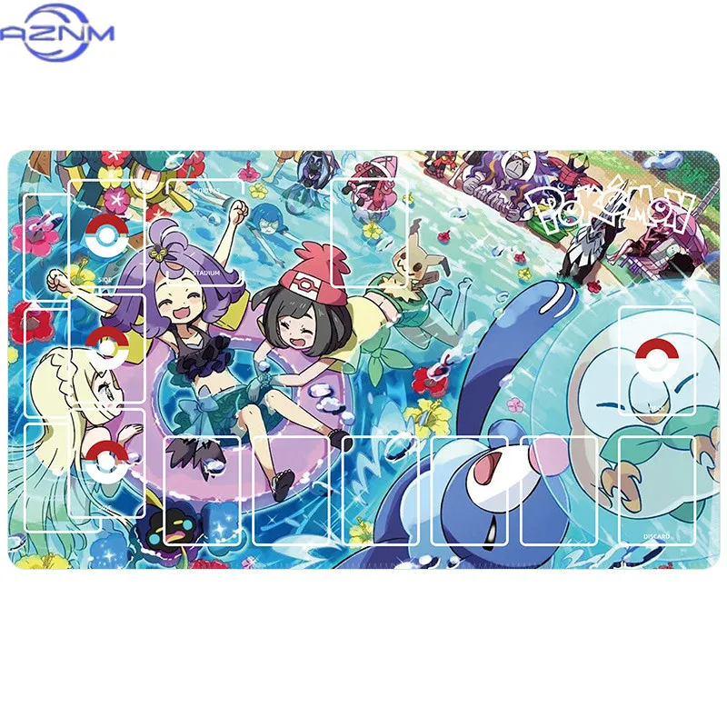 Pokemon Trainer & Monster TCG Playmat, Waterproof Non-Slip Trading Card Game Mouse Pad for Table
