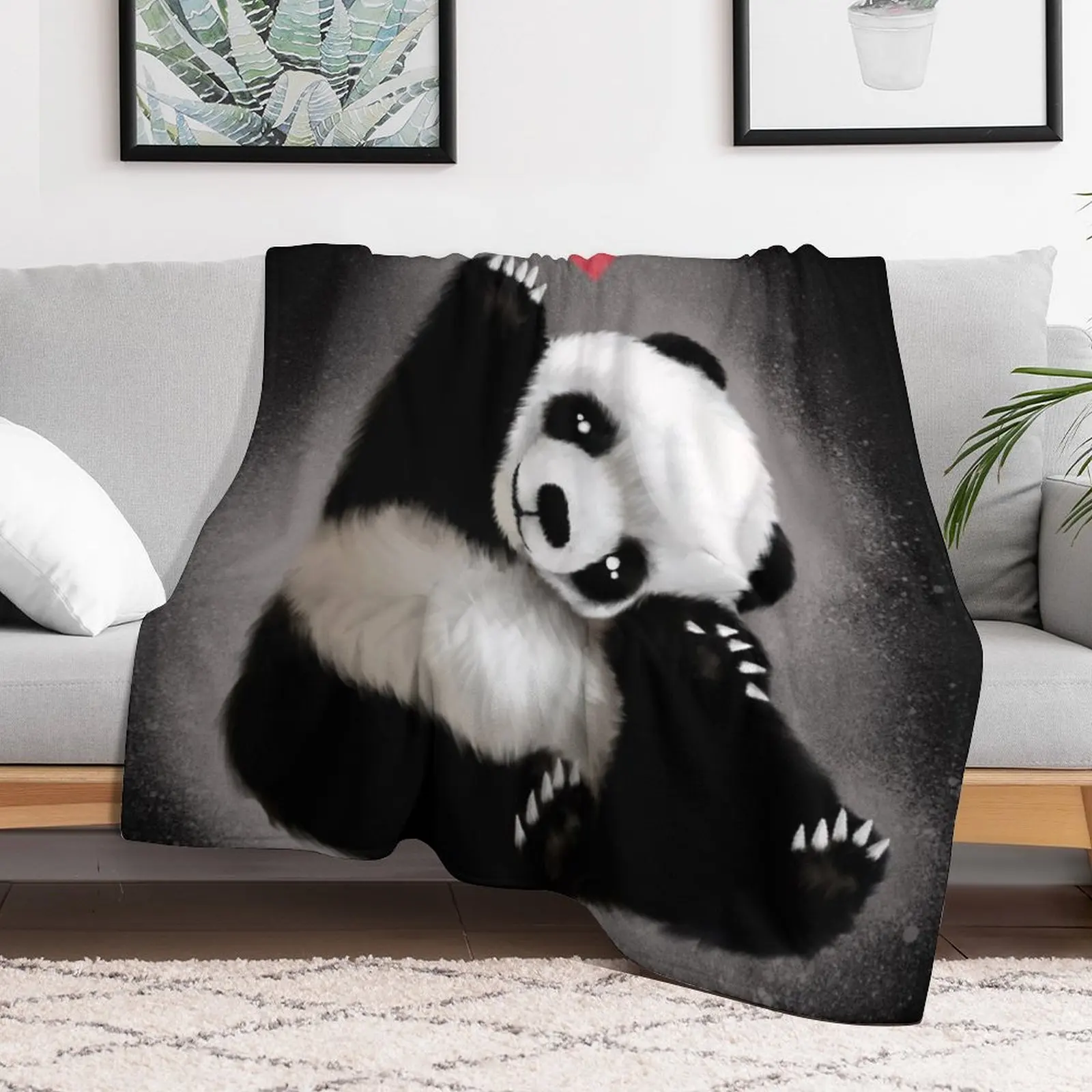 Panda Love Throw Blanket Blankets Sofas Of Decoration Polar heavy to sleep Blankets