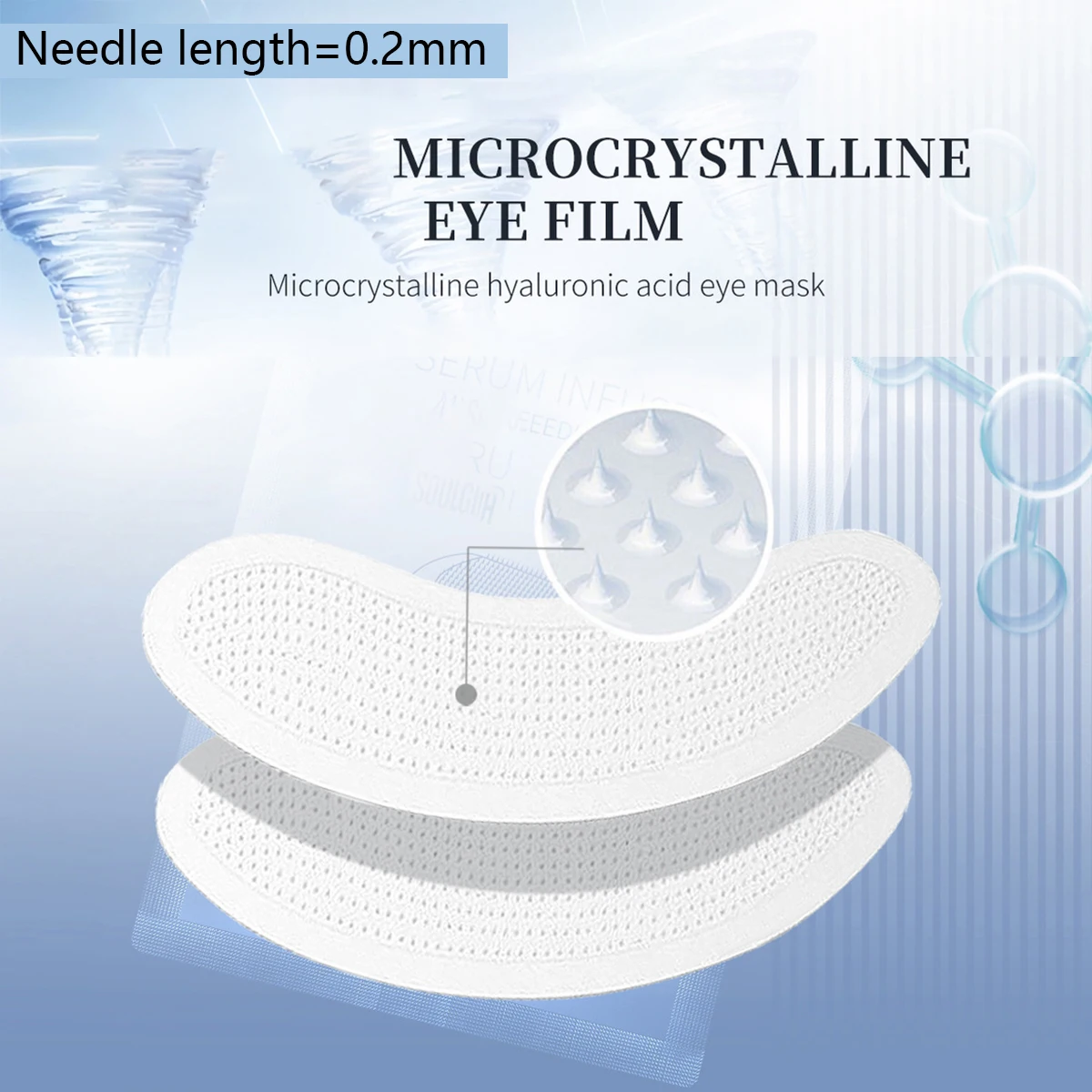 6Pcs=3Pairs Hyaluronic Acid Microneedle Eye Mask Face Nose Patches Hydration Dilute Dark Circles Serum Infused Microneedle Patch