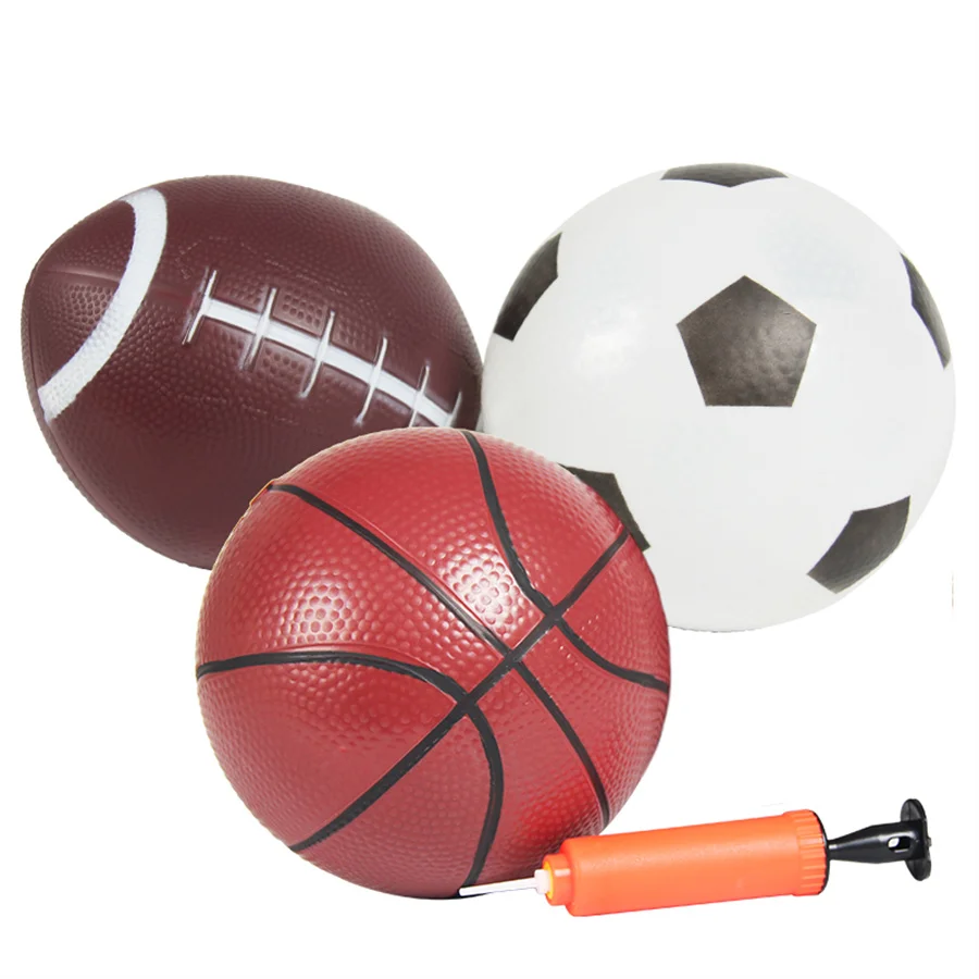 【Three-piece set】Basketball + Football + Rugby + Pump, Outdoor Beach Water Game Sports Set Indoor Ball Sports Game Water Toy