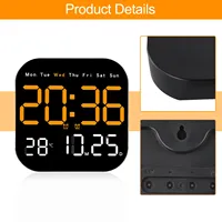 1pcs LED Digital Wall Clocks Temperature Date Week Dispaly Electronic Table Clock 12/24H Wall-mounted LED Alarm Clock