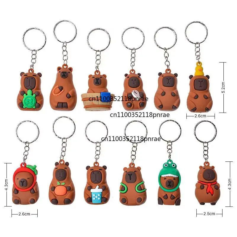 Leuke 24 stks/set Capybara Figuur Blind Box Anime Capibara Figuren Pop Sleutelhanger Hanger Decoratie Speelgoed Voor Kinderen Kerstcadeau