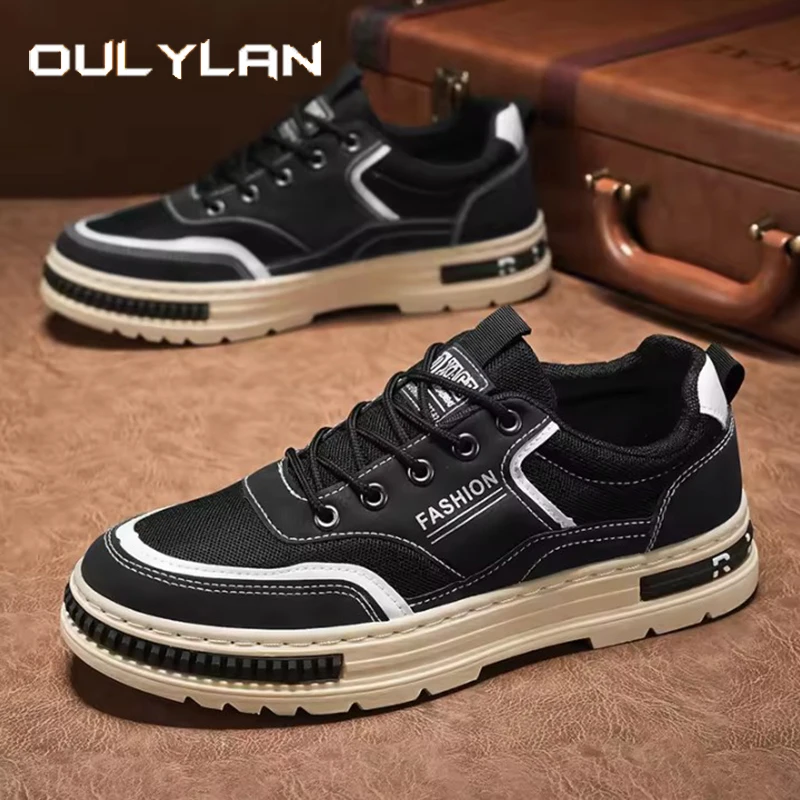 

Oulylan модная однотонная обувь для доски, уличные повседневные износостойкие кроссовки, мужские спортивные прогулочные туфли на толстой подошве, размеры 39-44