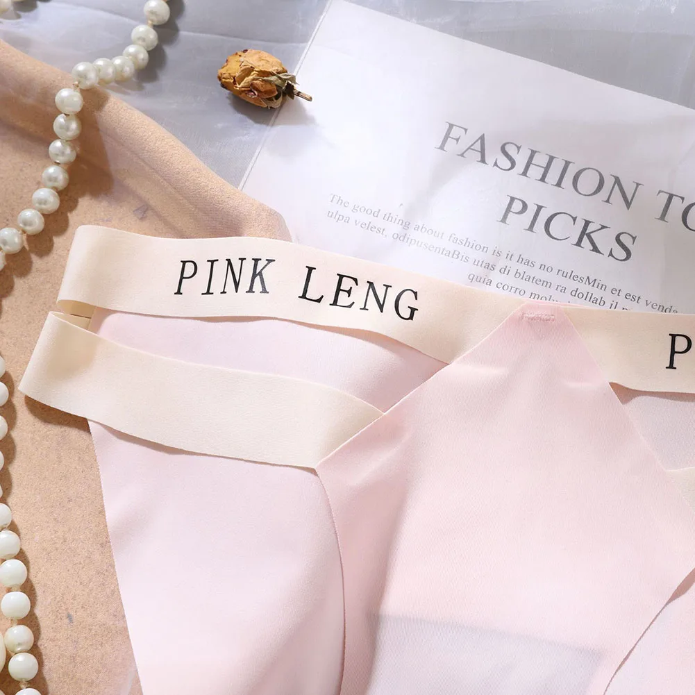 Slip Mutande Elasticità moderata Lingerie sexy rosa Bianco Donna Nero Seta ghiaccio Ragazze Colore pelle azzurro