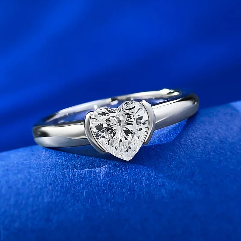 Qiaoer-女性のためのスパイクエンゲージリング,100% スターリングシルバー,6x6mmラボ,サファイアジェムストーン,ウェディングジュエリー,春,925