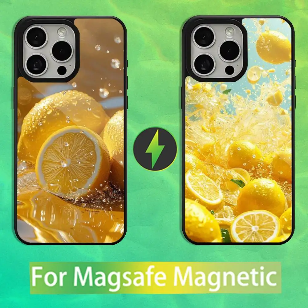 

Art Fruit lemon Phone Case For iPhone 16,15,14,13,12,11,Pro,Max,Plus,Mini,Magsafe,Magnetic Wireless Charging Case