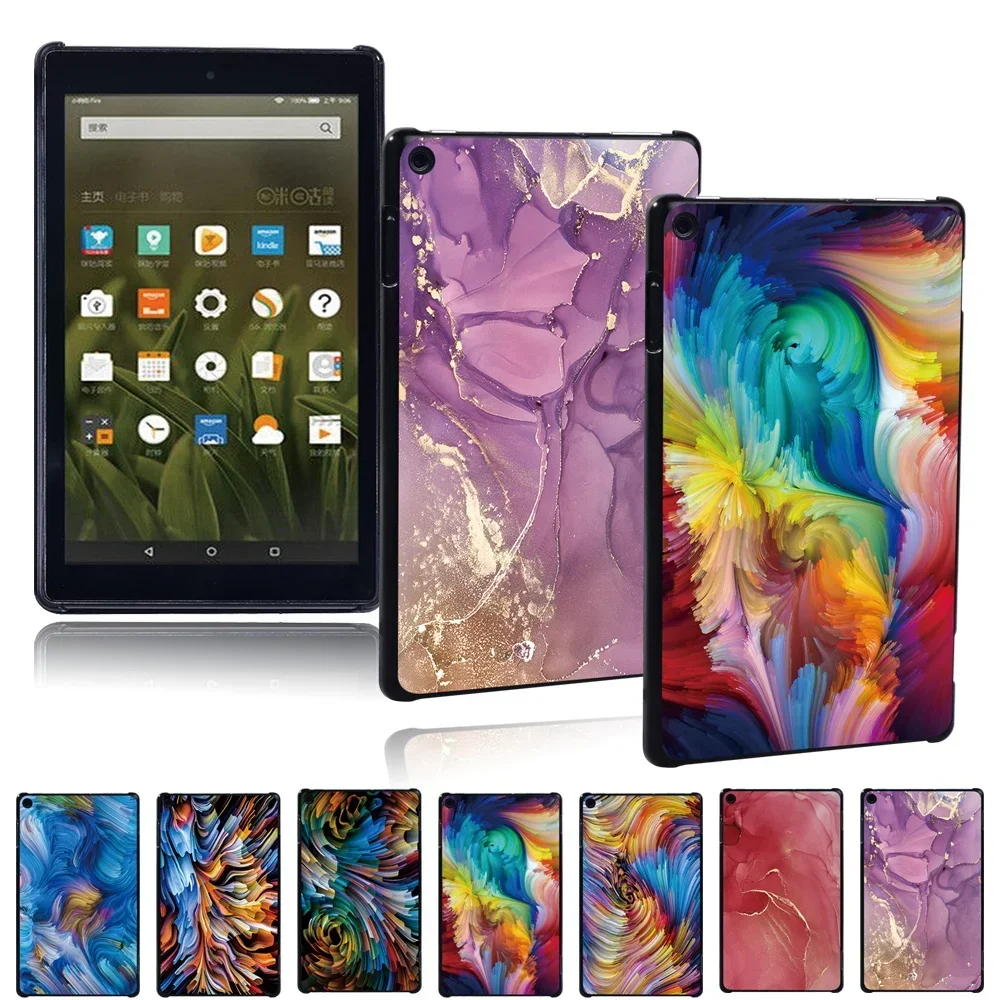 Tablet Case for Fire HD 10 Plus/7th/9th/11th/HD 8 Plus/8th/7th/10th/12th/Fire 7 7th/9th/12th Watercolor Series Ultra Thin Shell