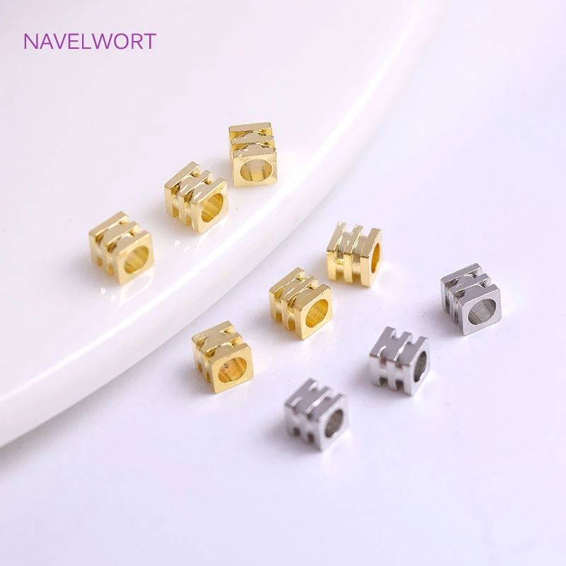 3mm*3mm Brass Cube Beads High Quality 18K Gold Plating Square Spacer Beads For Jewelry Making Findings Wholesale