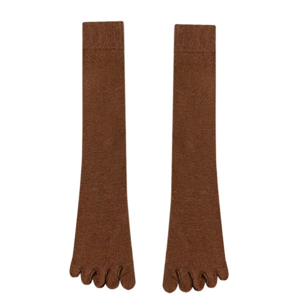 

Противоскользящие длинные носки с пятью пальцами, однотонные чулки до середины икры в стиле Харадзюку JK, чулочно-носочные изделия с разделенным носком, весна-лето