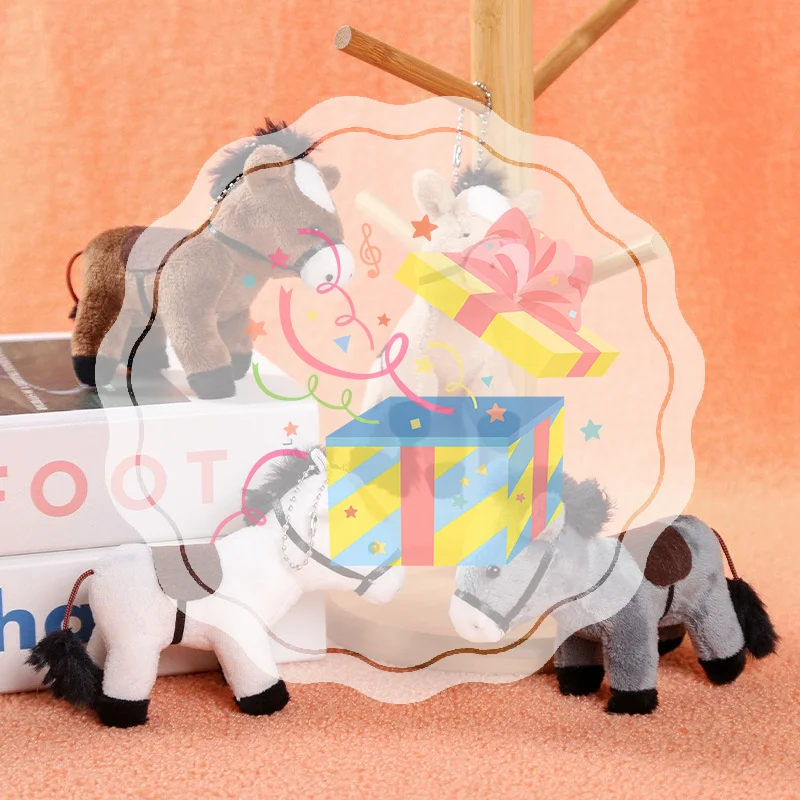 

Длинношерстный кулон в виде пони, мягкая коричневая лошадь, плюшевая кукла-лошадь, брелок с мягкими животными, сумка для девочек, подвеска, брелок, подарки