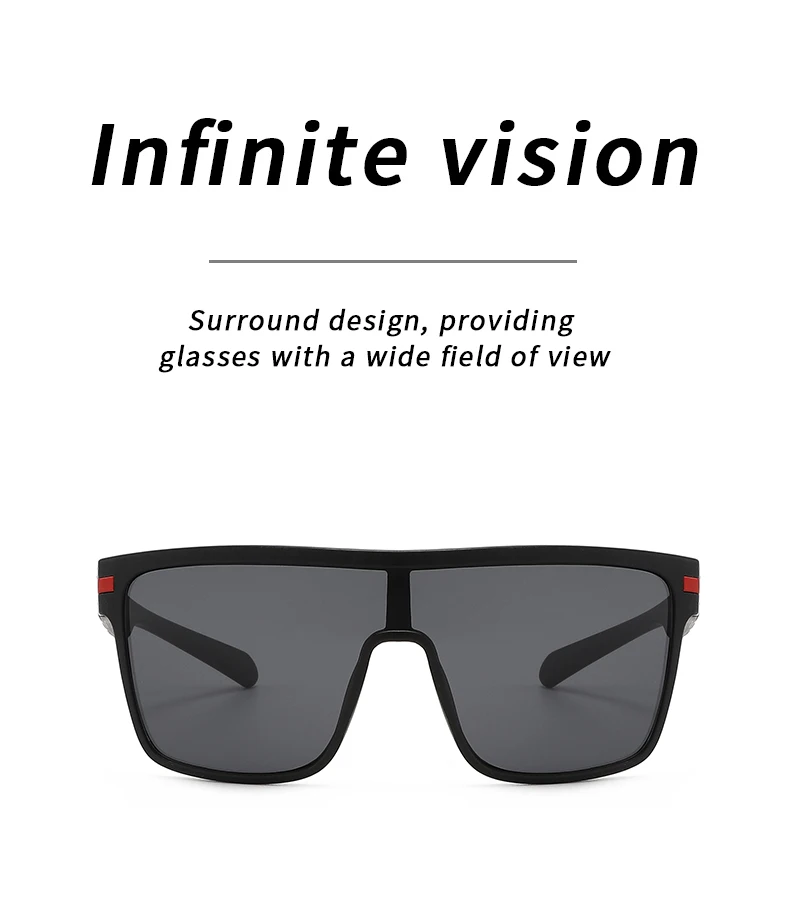 Modische polarisierte quadratische Sonnenbrille für Männer und Frauen, übergroße, blendfreie Fahrerspiegel-UV400-Sonnenbrille – Detail 4