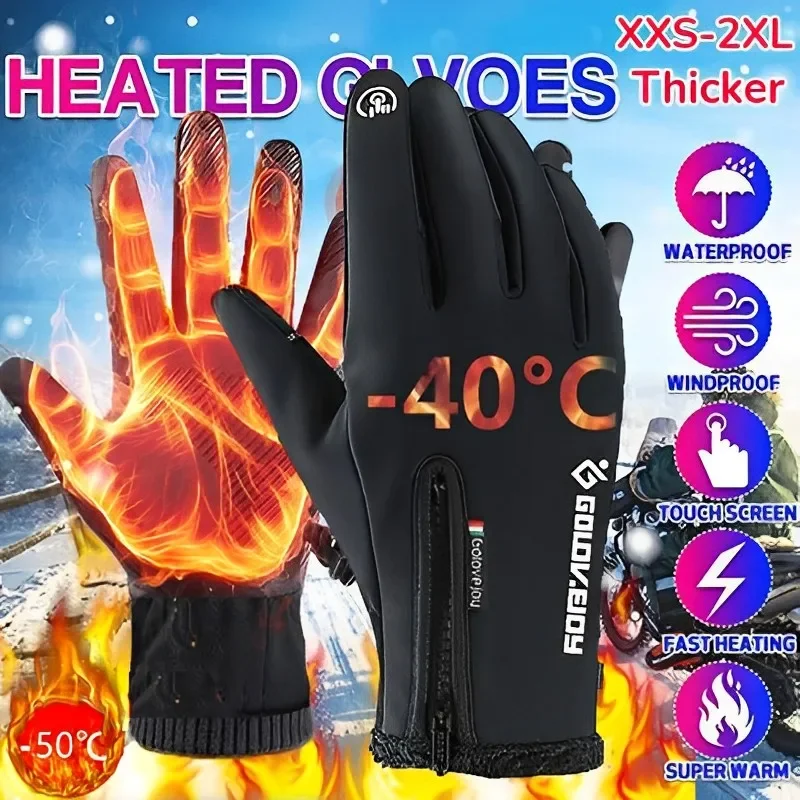 Winter Biker Gloves For Men Women Motorcycle Touchscreen Waterproof Warm Windproof Gloves Cycling Snowboard Driving Ski Sports