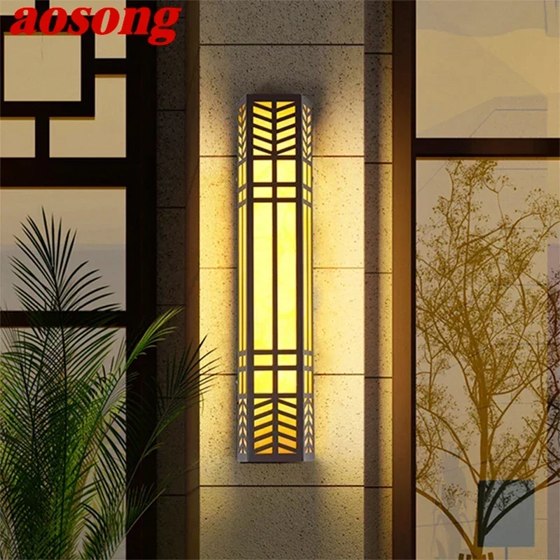 

AOSONG Contemporary LED Outdoor Wall Lamps Electric Simplicity Waterproof Balcony Hallway Courtyard Villa Gate Hotell