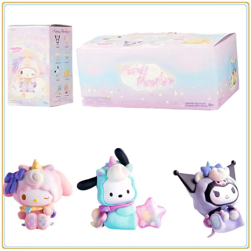 

Оригинальные персонажи Sanrio Fantasy Paradise Series, слепая коробка My Melody Kuromi, настольное украшение, детская игрушка, подарки на день рождения