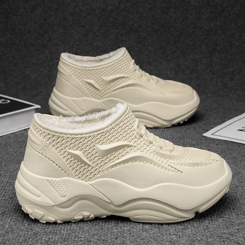 EVA Waterproof Anti Slip Snow Boots Winter Fashion Men's Cold Thickened Fleece-lined Resistant Warm Cotton Shoes Christma Gifts