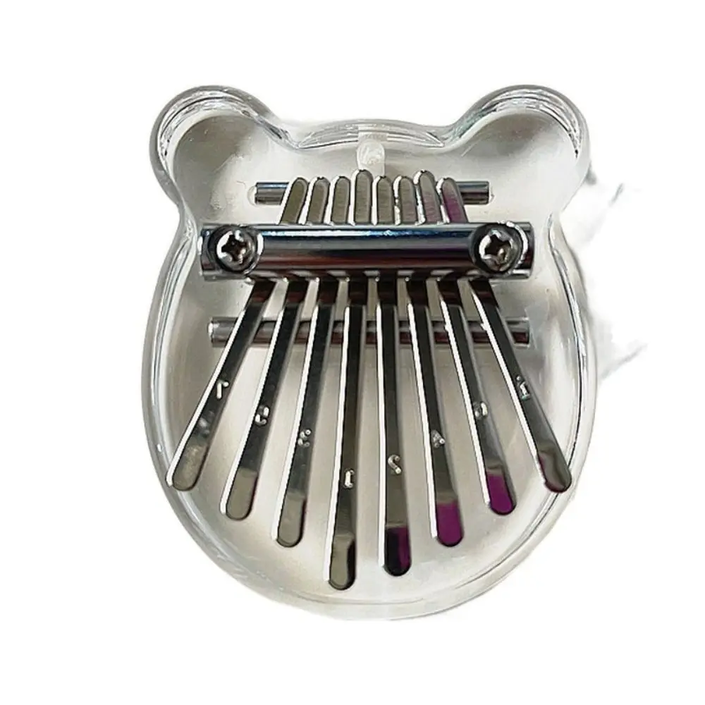 Keyboard Instrument Mini Finger Piano Marimba Exquisite 8 Keys Kalimba with Pendant Easy-to-Learn Thumb Piano Necklace Kids Gift