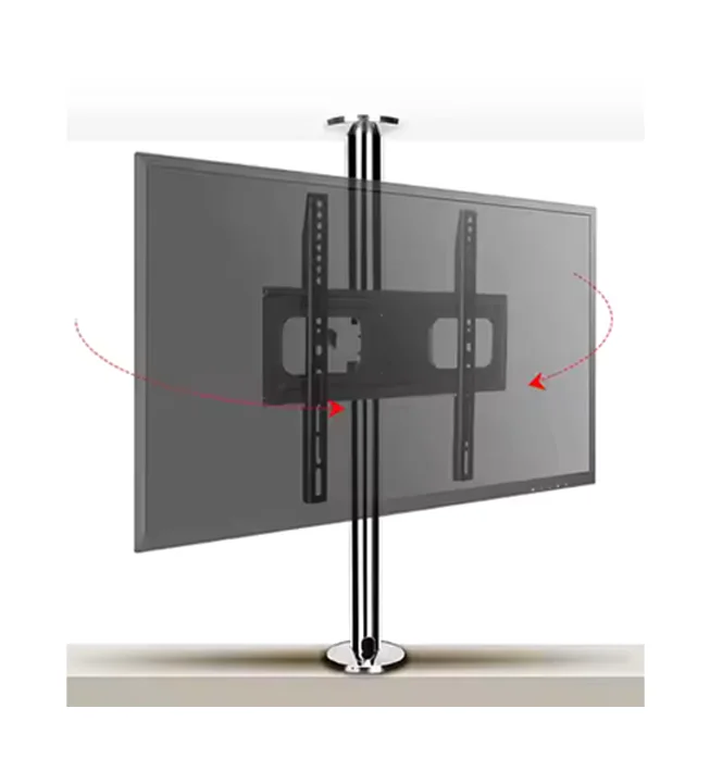 BG11 NEW 360 Rotate 23-65 Inch Stainless Steel LCD TV Stand Mount Bracket in Partition Wall Height Adjust 86-114cm