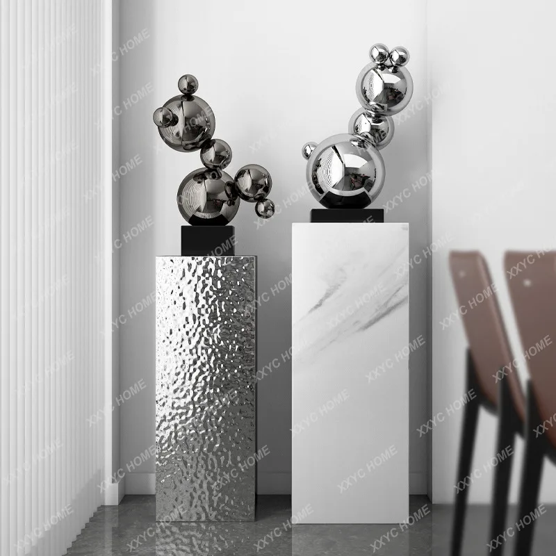 ML Light luxury high-grade stainless steel geometric ornament home living room TV cabinet model room decoration