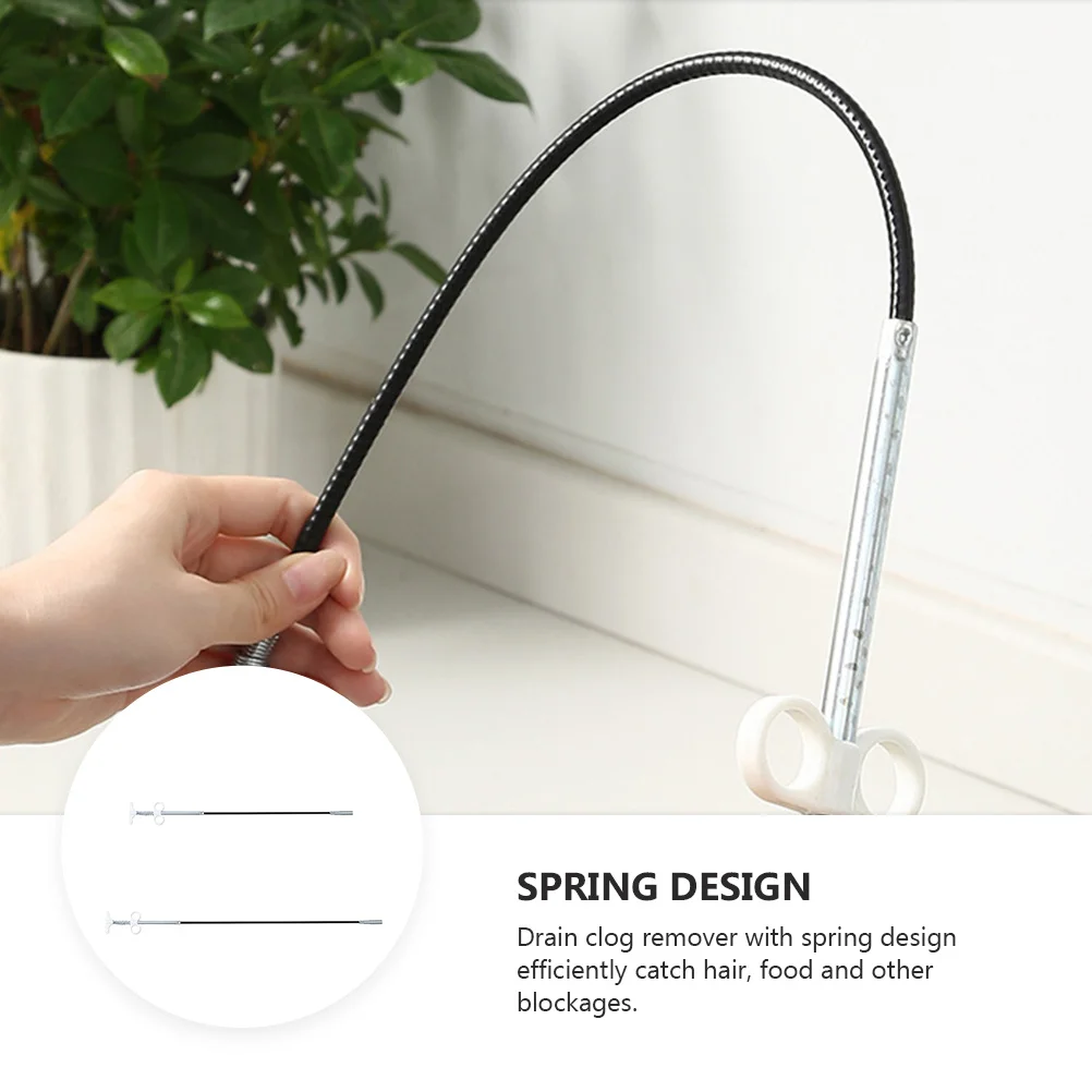 

2pcs Drain Clog Remover Spring Design Flexible Grabber Tool For Kitchen Bathroom Sink Tub Cleaning Sewer Cleaner Pipeline Dredge
