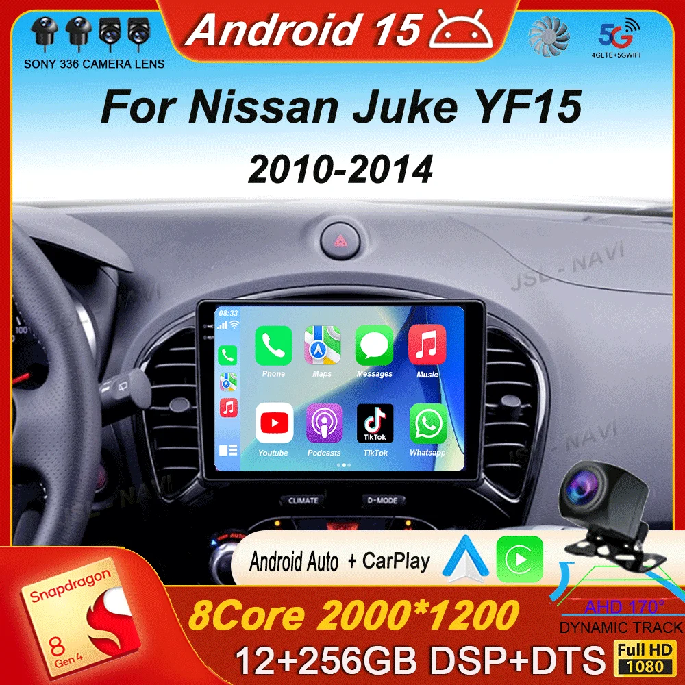 

Android 15 Carplay Auto Car Radio For Nissan Juke YF15 2010-2014 2 Din Multimedia Video Player GPS Navigation Stereo Head Unit