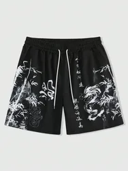 Neue Herren Sommer Shorts lose und luxuriöse Shorts 3d gedruckt lässig Bambus Wald Drachen Print Harajuku alten Stil Shorts