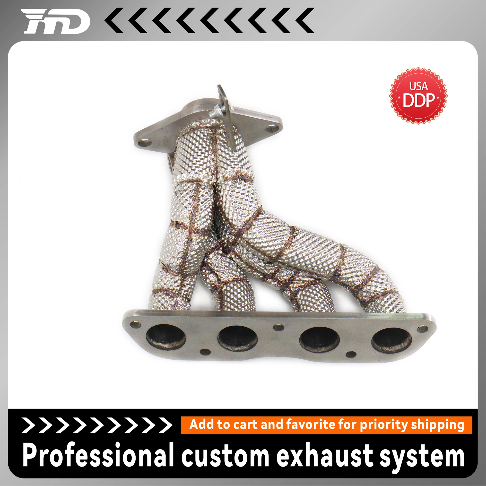 

304 Stainless Steel Exhaust Header Manifold for Lotus Elise 1.8 Performance Gain, Increase Horsepower & Torque, Mandrel Bent