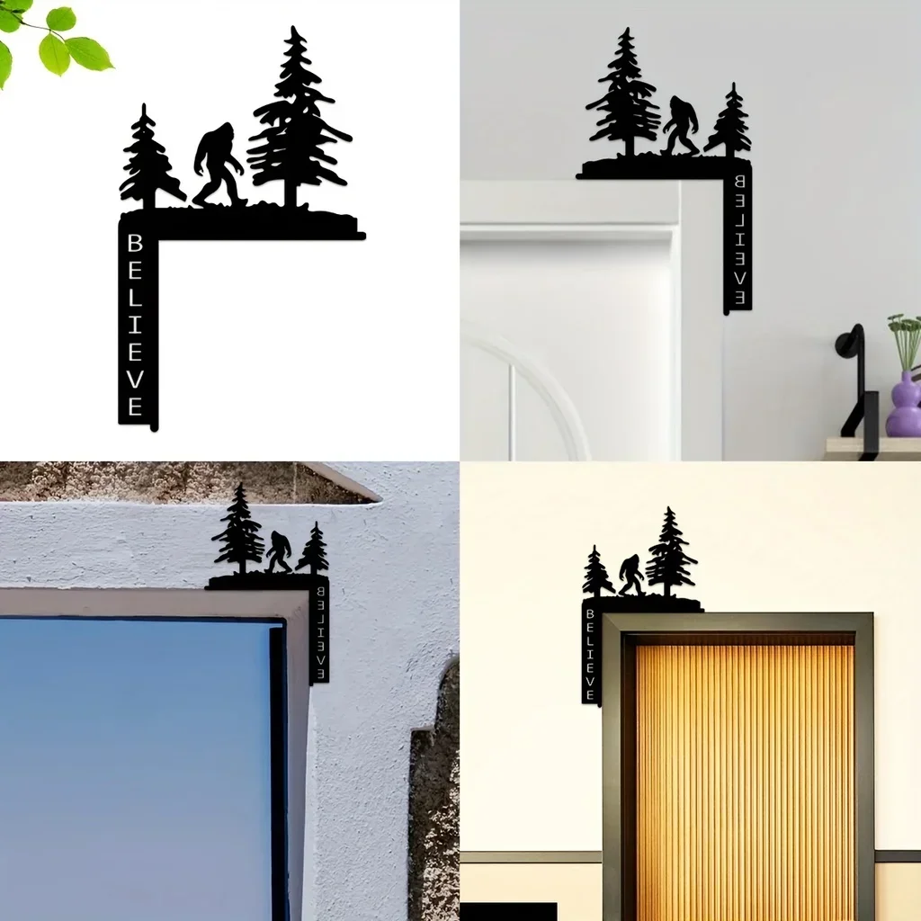 Hello Young Metal Creative Silhouette Home Decorative Wall Stickers Door Corner DecorationDoor Frame Corner Decor Metal Wall Han