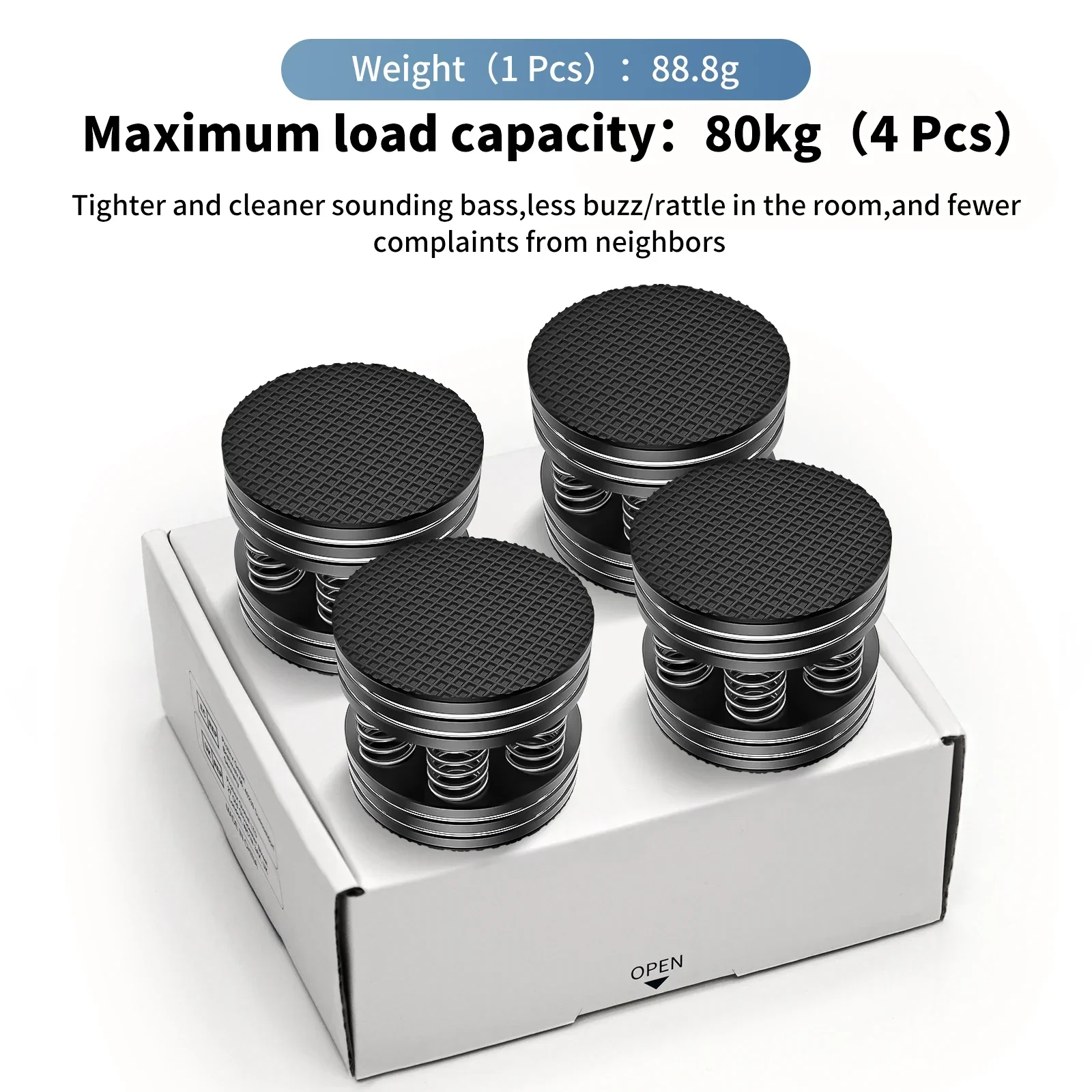 Audiophile 충격 스파이크 스프링 댐핑 패드 HIFI 스탠드 피트 스피커 스파이크 오디오 CD 앰프 풋 패드 단일 제품 무게 102g